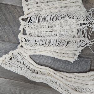 Cream Loose Off Shoulder Knit Sweater